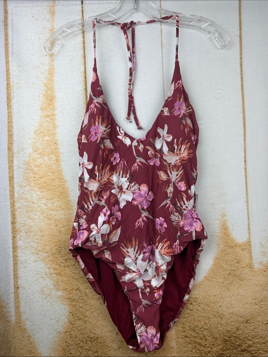 Gianni Bini Other - Gianni Bini GB  Floral One-Piece Swimsuit halter Burgundy